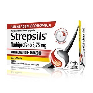 STREPSILS MEL E LIMÃO 24 PASTILHAS