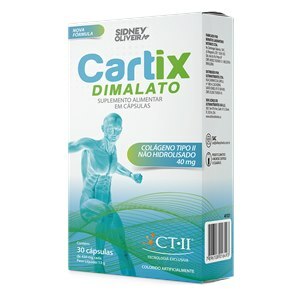 COLÁGENO TIPO II NÃO HIDROLISADO + MAGNÉSIO DIMALATO + VITAMINA K2 CARTIX DIMALATO  30 CÁPSULAS SIDNEY OLIVEIRA