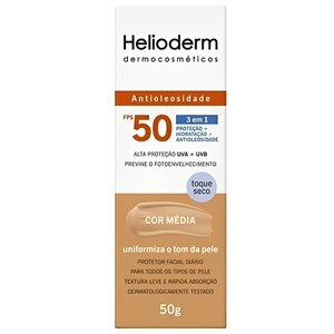 PROTETOR SOLAR FACIAL HELIODERM FPS50 COR MEDIA 50G