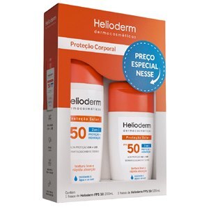 PROTETOR SOLAR HELIODERM FPS50 200ML + 120ML KIT ECONÔMICO 