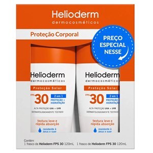 PROTETOR SOLAR HELIODERM FPS30 2 UNIDADE 120ML KIT ECONÔMICO