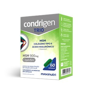 COLÁGENO TIPO II + ÁCIDO HIALURÔNICO + VITAMINA C CONDRIGEN TRIO 60 CÁPSULAS