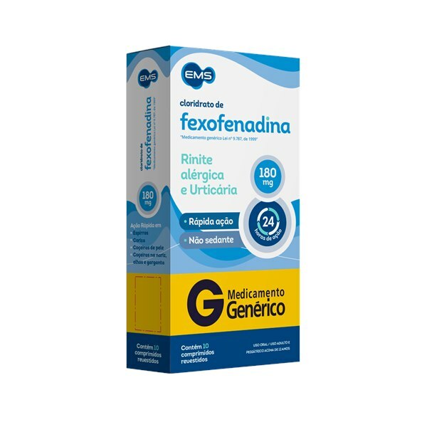 Fexofenadina 180mg 10 Comprimidos Ems Genérico Ultrafarma