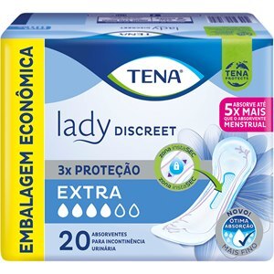 ABSORVENTE PARA INCONTINÊNCIA URINÁRIA TENA LADY DISCREET EXTRA 20 UNIDADES