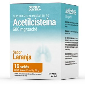 Acetilcisteína 600Mg 16 Sachês Sabor Laranja Sidney Oliveira