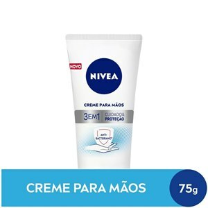 CREME PARA MÃOS NIVEA 3 EM 1 ANTIBACTERIANO CUIDADO E PROTEÇÃO 75G