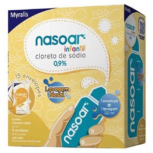 Nasoar 0,9% Infantil 15 Envelopes + Frasco