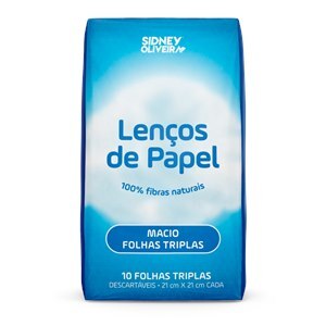 Lenços de Papel 10 Folhas Triplas Sidney Oliveira 