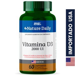 Vitamina D3 2000Ui Made In Usa Nature Daily 60 Comprimidos Sidney Oliveira