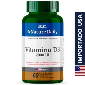 Vitamina D3 2000Ui Made In Usa Nature Daily 60 Comprimidos Sidney Oliveira
