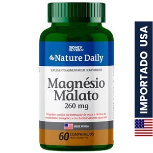 Magnésio Malato 260Mg Made In Usa Nature Daily 60 Comprimidos Sidney Oliveira