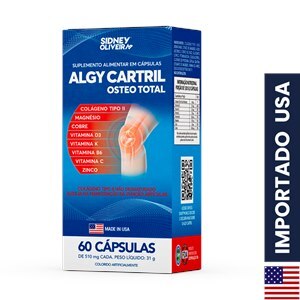 COLÁGENO TIPO II ALGY CARTRIL OSTEO TOTAL MADE IN USA 60 CÁPSULAS SIDNEY OLIVEIRA