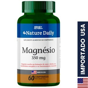 MAGNÉSIO 350MG MADE IN USA NATURE DAILY 60 COMPRIMIDOS SIDNEY OLIVEIRA