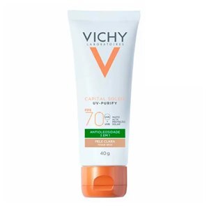 Protetor Solar Facial Vichy Capital Soleil Toque Seco Fps70 Pele Clara 40G