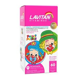 LAVITAN KIDS 60 COMPRIMIDOS MASTIGÁVEIS TUTTI FRUTTI 