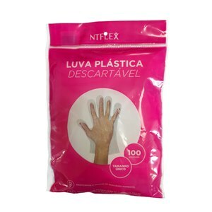Luva Descartável Plástica - 100 Unidades