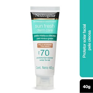 Protetor Solar Neutrogena Sun Fresh Derm Care Mista A Oleosa Fps70 Pele Morena 40G