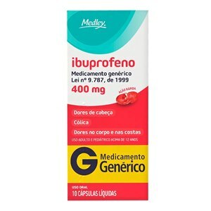 IBUPROFENO 400MG 10 CÁPSULAS MOLES - MEDLEY - GENÉRICO