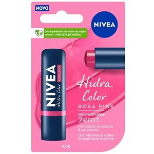 Hidratante Labial Nivea Hidra Color 2 Em 1 Rosa Pink 4,8G