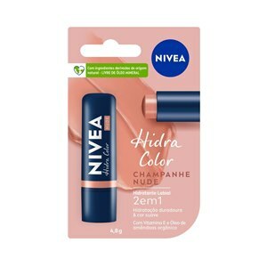 HIDRATANTE LABIAL NIVEA HIDRA COLOR 2 EM 1 NUDE 4,8G