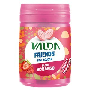 Pastilhas Valda Friends Sabor Morango Mentolado Sem Açúcar Pote 50G