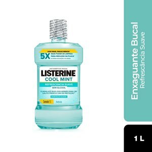 Antisséptico Bucal Listerine Cool Mint Refrescância Suave Sem Álcool 1 Litro