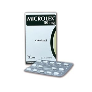 ANTIBIÓTICO MICROLEX 50MG 14 COMPRIMIDOS PARA CÃES E GATOS