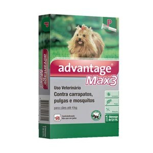 ANTIPULGAS E CARRAPATOS ADVANTAGE MAX3 0,4ML PARA CÃES ATÉ 4KG