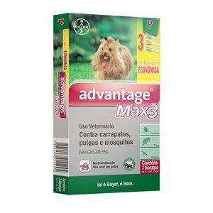 ANTIPULGAS E CARRAPATOS BO ADVANTAGE MAX3 ELANCO PARA CÃES ATÉ 4KG 0,4ML