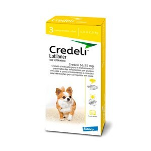 CREDELI 56,25MG ELANCO 3 COMPRIMIDOS (CÃES DE 1,3KG ATÉ 2,5KG)