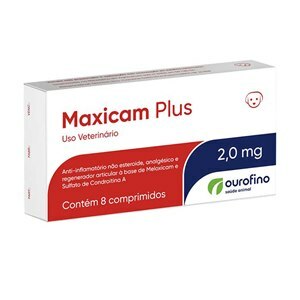 ANTI-INFLAMATÓRIO MAXICAM PLUS 2MG 8 COMPRIMIDOS PARA CÃES 