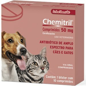 CHEMITRIL 50MG 10 COMPRIMIDOS PARA CÃES E GATOS  