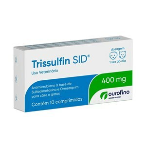 ANTIBIÓTICO TRISSULFIN SID 400MG 10 COMPRIMIDOS PARA CÃES E GATOS