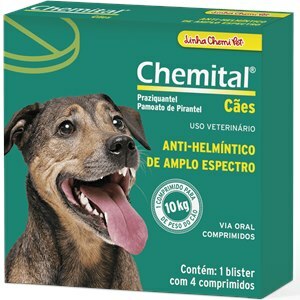 VERMÍFUGO CHEMITAL PARA CÃES  4 COMPRIMIDOS