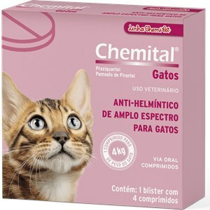 VERMÍFUGO CHEMITAL PARA GATOS  4 COMPRIMIDOS