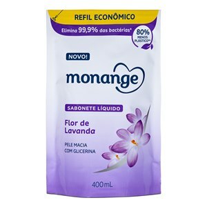 SABONETE LÍQUIDO MONANGE FLOR DE LAVANDA REFIL 400ML