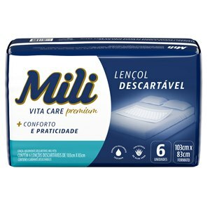 Lençol Descartável Mili Vita Care Adulto - 6 Unidades