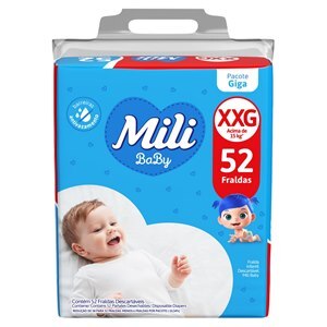 Fralda Mili Baby Giga Xxg - 52 Unidades