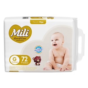 Fralda Mili Love&Care Premium Giga G - 72 Unidades