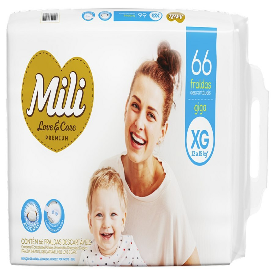 FRALDA MILI LOVE&CARE GIGA XXG 56 UNIDADES