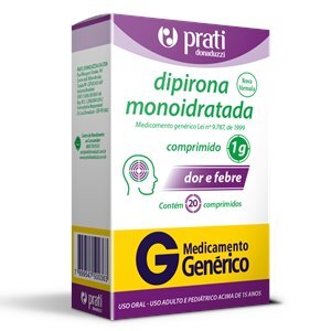 DIPIRONA 1G 20 COMPRIMIDOS- PRATI DONADUZZI - GENÉRICO