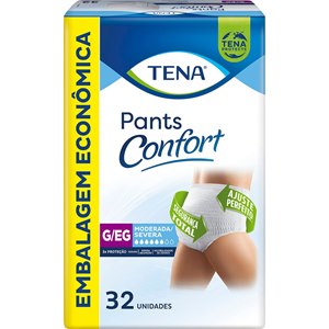 Roupa Íntima Descartável Tena Pants Confort G/Eg - 32 Unidades