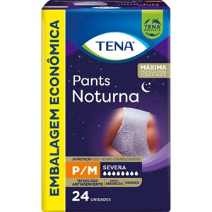 Roupa Íntima Descartável Tena Pants Noturna P/M - 24 Unidades