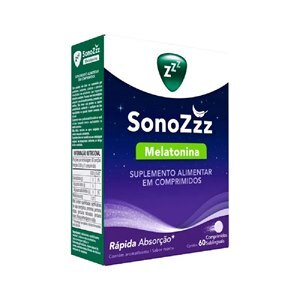 MELATONINA SONOZZZ SABOR MENTA 60 COMPRIMIDOS SUBLINGUAIS RÁPIDA ABSORÇÃO