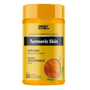Cúrcuma + Ácido Hialurônico Turmeric Skin 30 Cápsulas Sidney Oliveira  