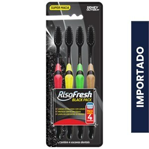 Escova Dental Risofresh Black Pack 4 Unidades Sidney Oliveira