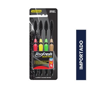 Escova Dental Risofresh Black Pack 4 Unidades Sidney Oliveira