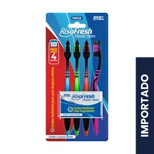 ESCOVA DENTAL RISOFRESH CLASSIC CLEAN 4 UNIDADES SIDNEY OLIVEIRA 