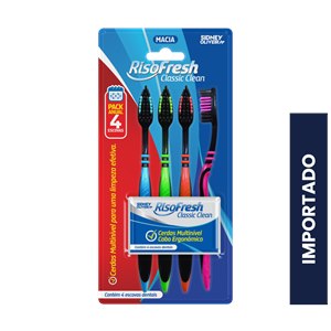 Escova De Dente Risofresh Classic Clean Sidney Oliveira - 4 Unidades