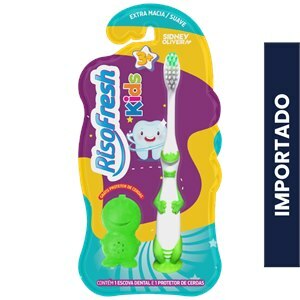 Escova Dental Risofresh Kids 3+ 1 Unidade + 1 Protetor De Cerda Dino Cores Variadas Sidney Oliveira